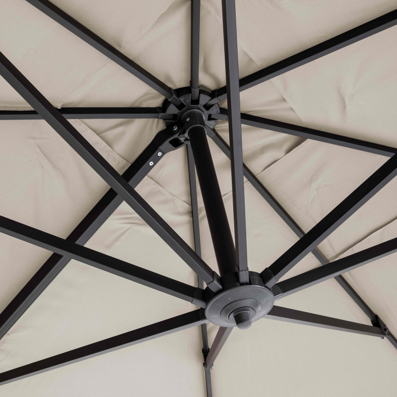 Conjunto de sombrilla colgante rectangular orientable a 360° (2 x 3 m) + 4 losas lastradas (5/7)