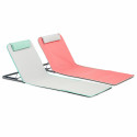 Lote de 2 colchones de playa plegables, reclinables 5 posiciones gris y rosa