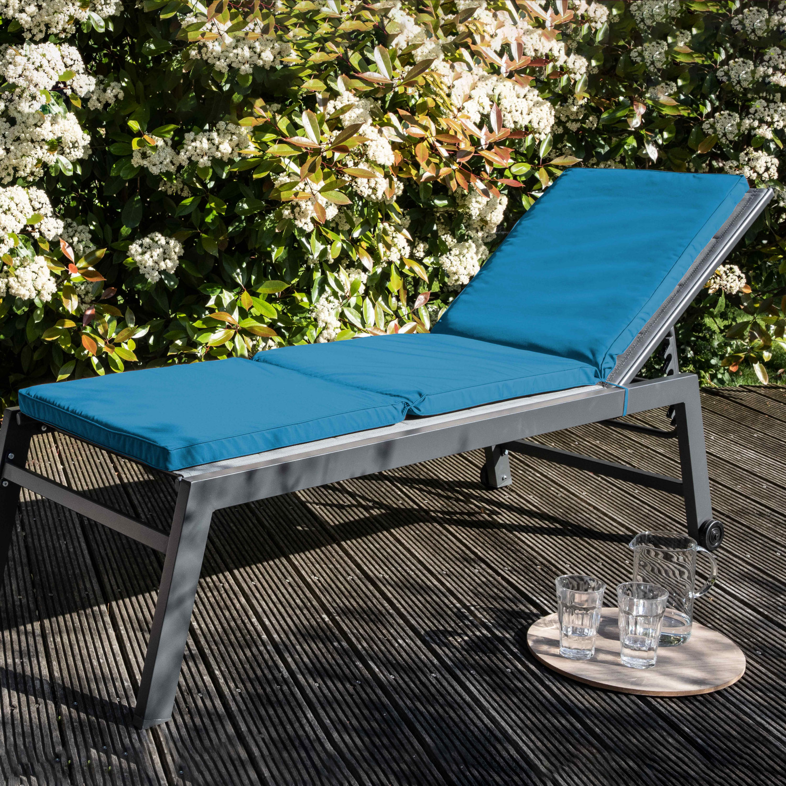 Lote de 2 colchones de tumbona lisos