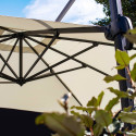 Sombrilla colgante reclinable rectangular 4 x 3 m, mástil rotativo 360°