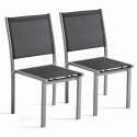 Conjunto de 2 sillas de jardín de aluminio y textileno