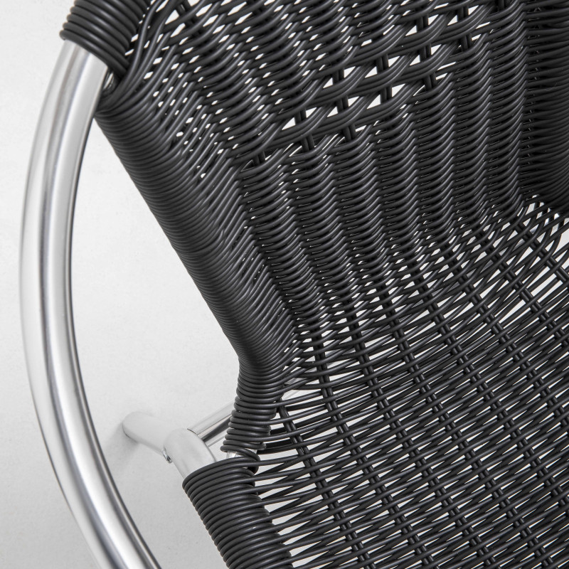 Silla de jardín de aluminio y resina con reposabrazos