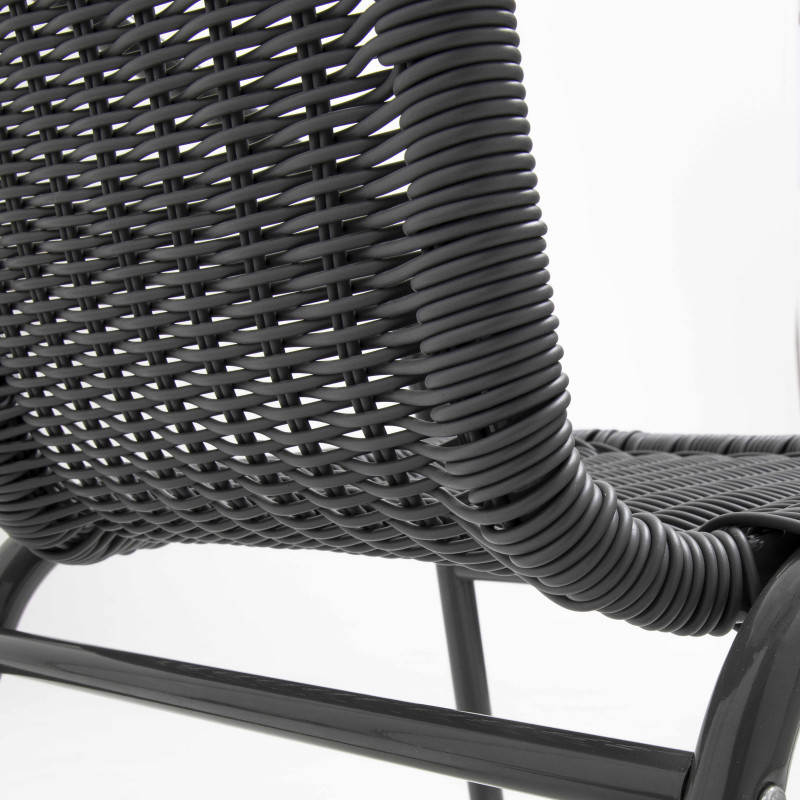 Silla De Jardín Oviala - Aluminio Y Textileno, Gris Antracita