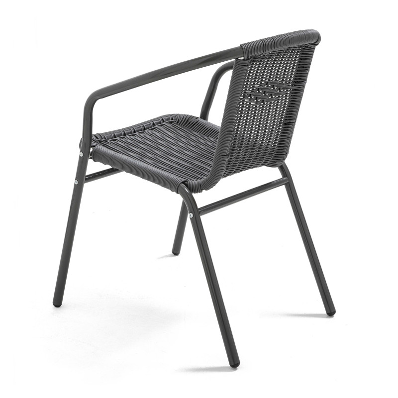 Lote de 4 sillas de jardín de aluminio y resina con reposabrazos