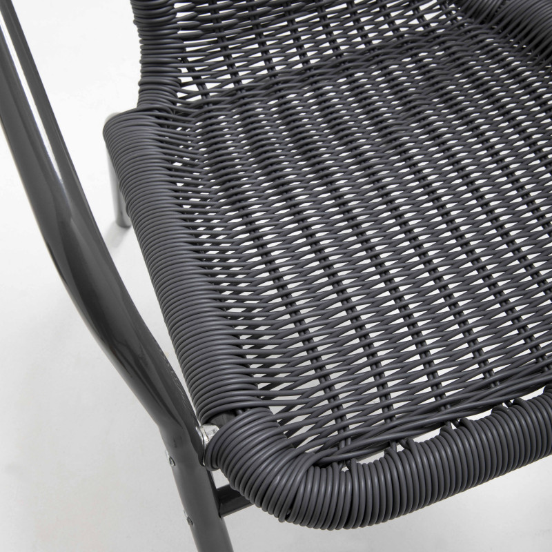 Lote de 4 sillas de jardín de aluminio y resina con reposabrazos