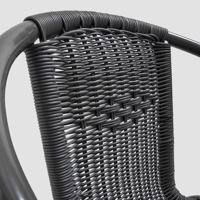 Lote de 4 sillas de jardín de aluminio y resina con reposabrazos