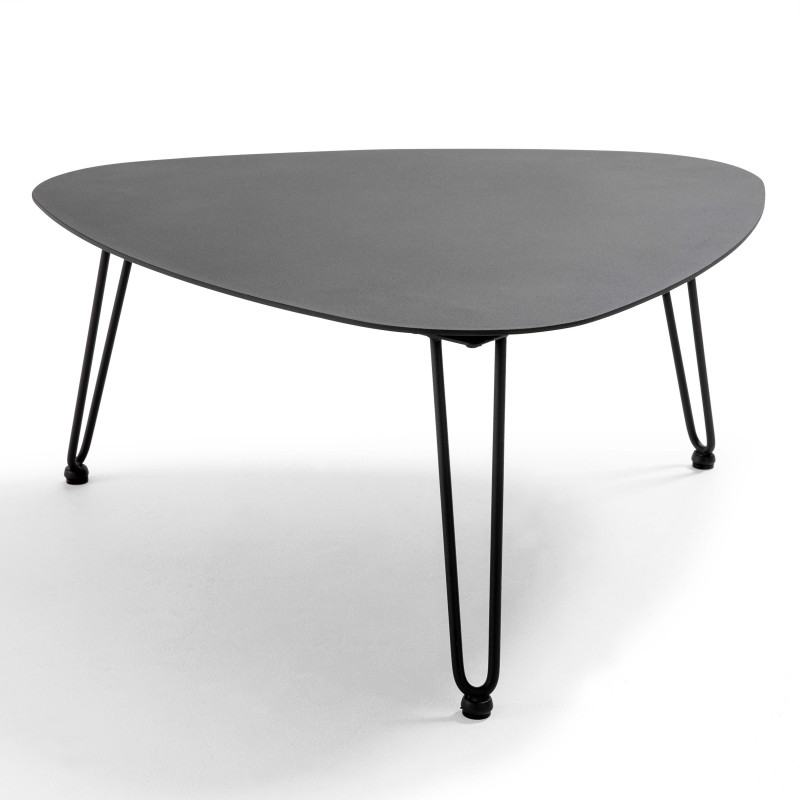 Mesa de centro triangular de metal