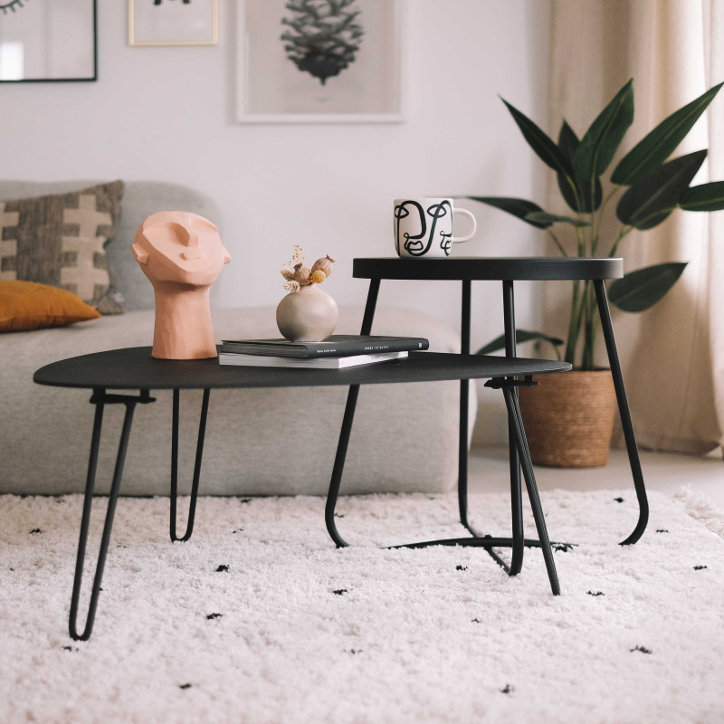 Mesa de centro triangular de metal (5/6)