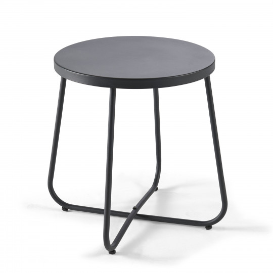 Mesa auxiliar de metal redonda Ø43 cm | Oviala