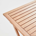 Mesa cuadrada plegable 70 x 70 cm y 2 sillas plegables de textileno y eucalipto