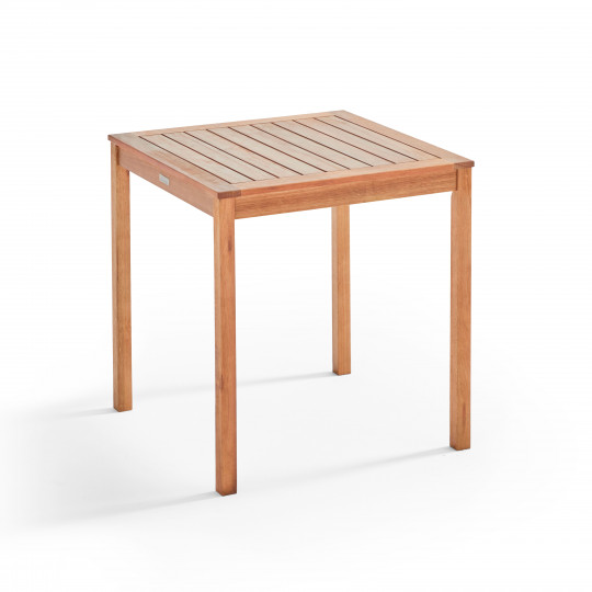 Mesa de jardín cuadrada de eucalipto 70 x 70 x 76 cm