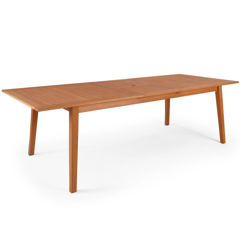 Mesa de jardín rectangular extensible de eucalipto  200/250 x 100 x 75 cm