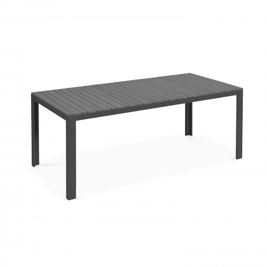 Mesa de jardín rectangular de aluminio y polywood 190 x 90 x 74 cm