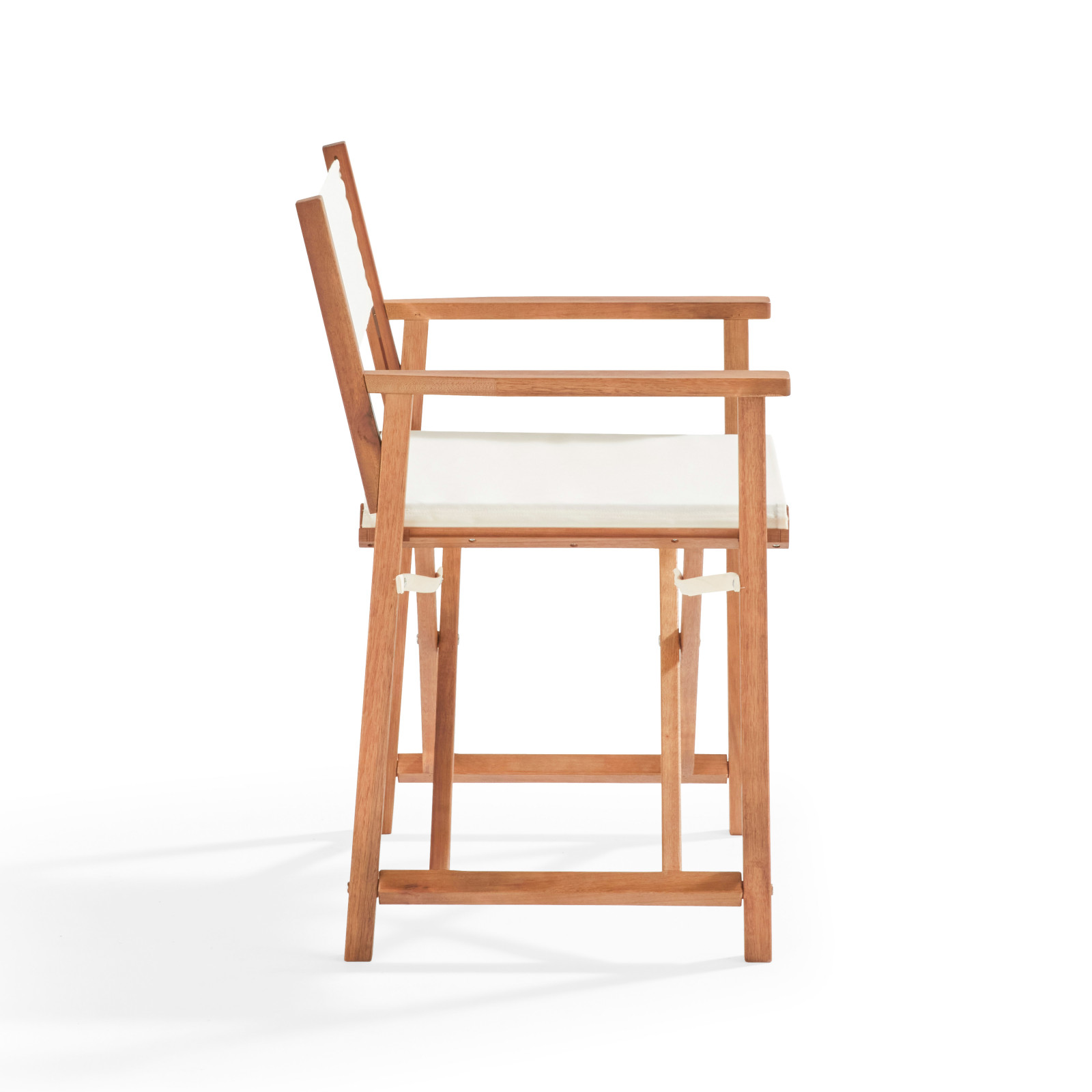 Lote de 2 sillas plegables con reposabrazos de eucalipto y textileno