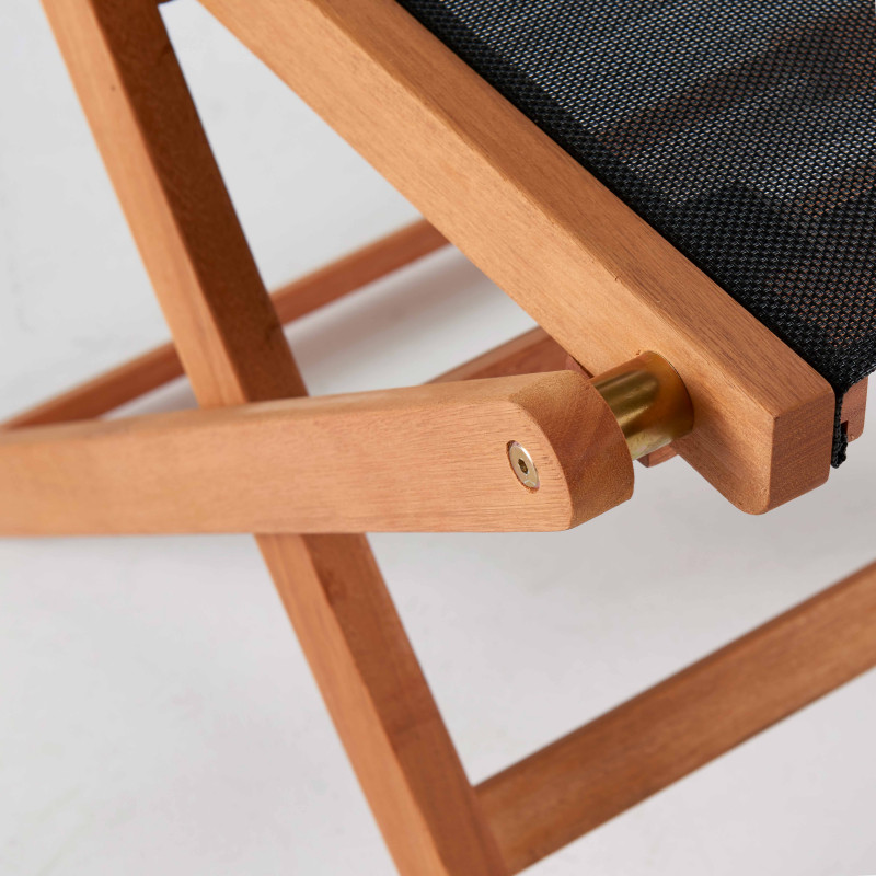 Lote de 2 sillas de jardín plegables de madera