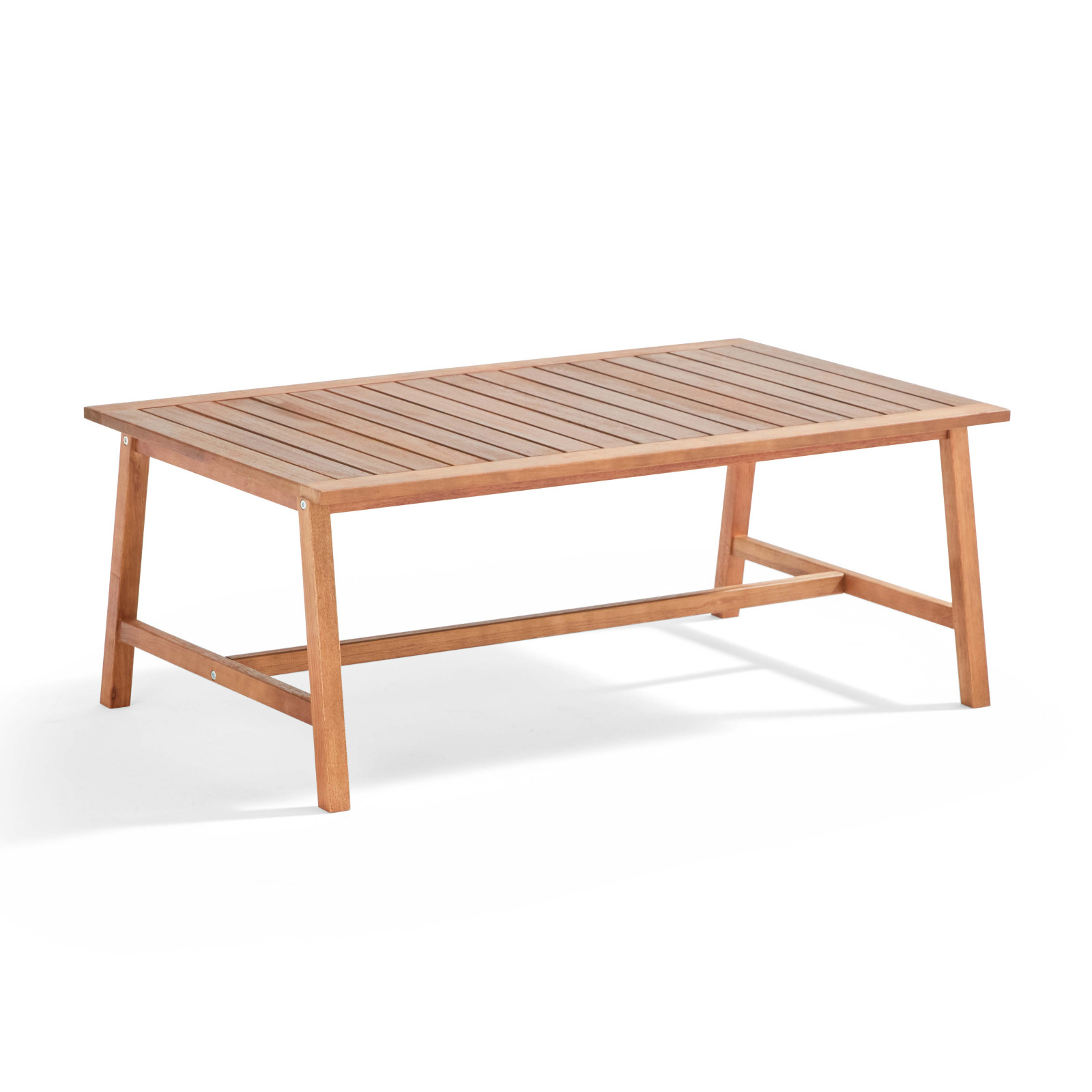 Conjunto de muebles de jardín de eucalipto con 1 sofá, 2 sillones y mesa de centro