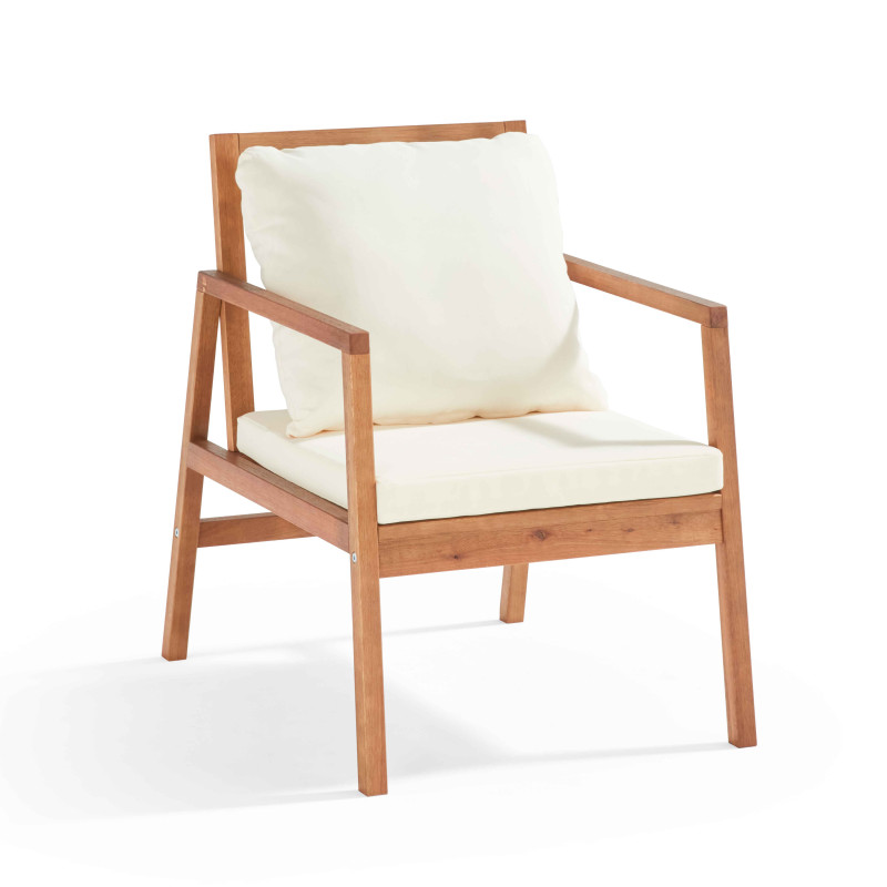 Conjunto de muebles de jardín de eucalipto con 1 sofá, 2 sillones y mesa de centro (5/8)