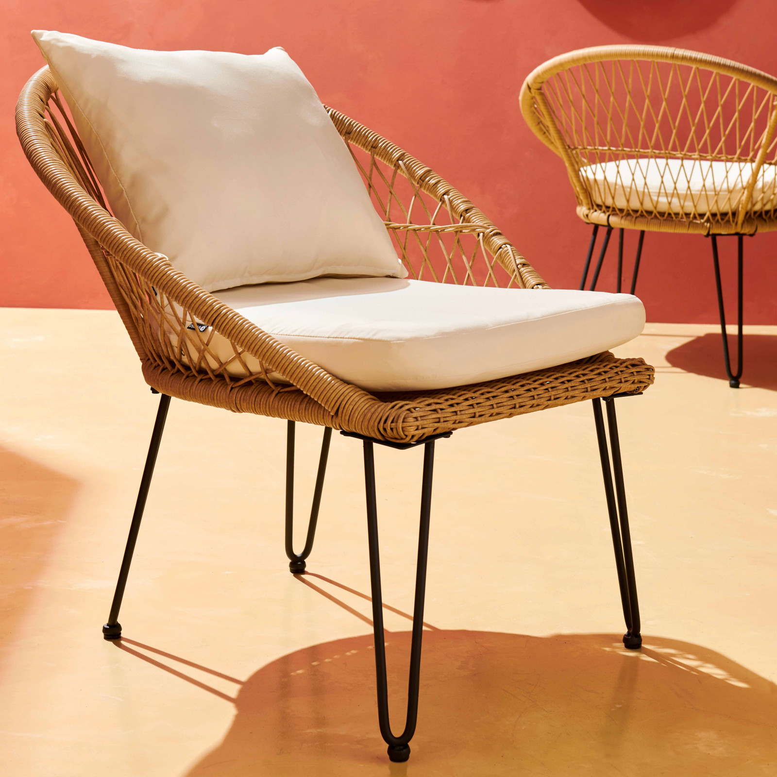 Conjunto de muebles de jardín de 4 plazas de ratán sintético