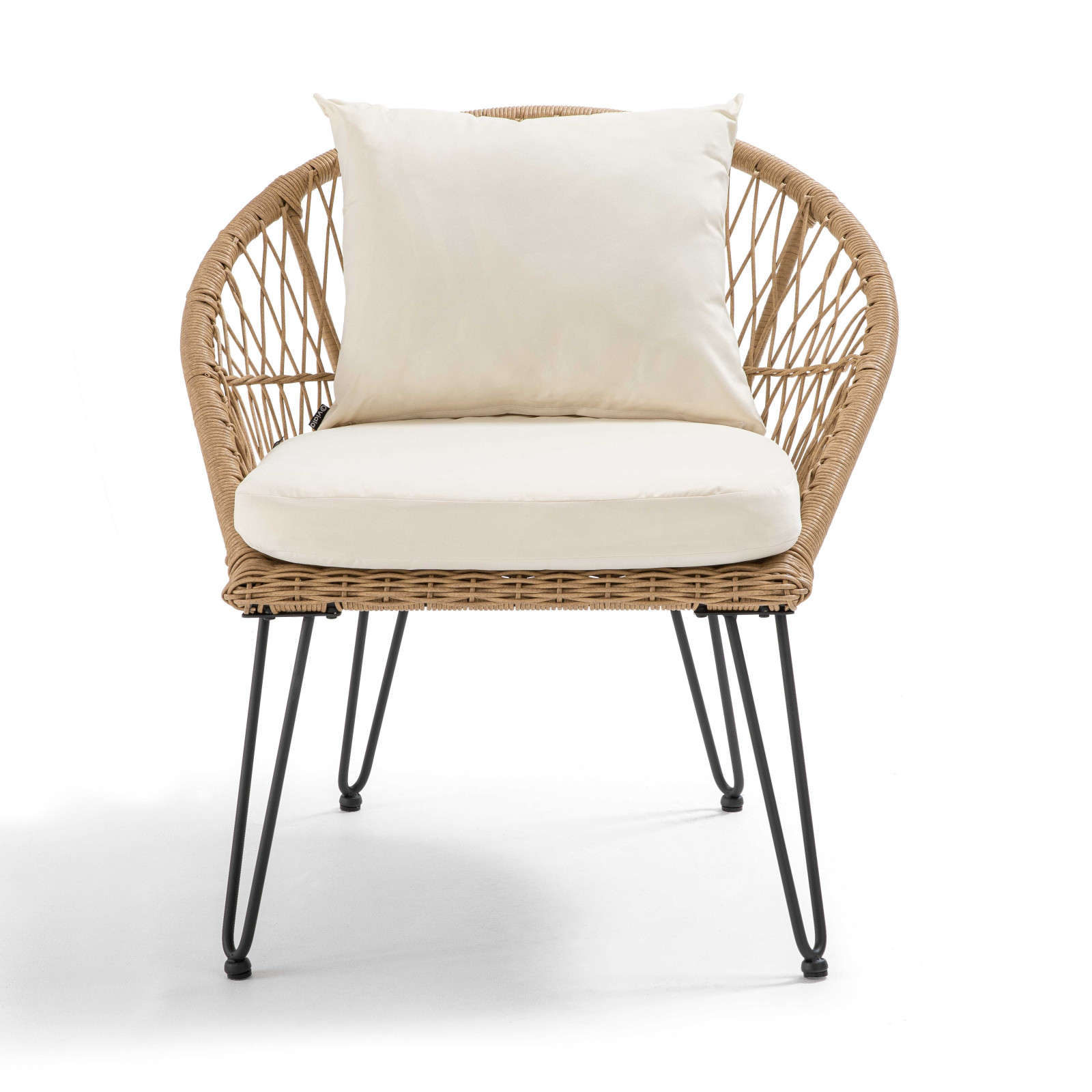 Lote de 2 sillones de jardín de ratán sintético con cojines