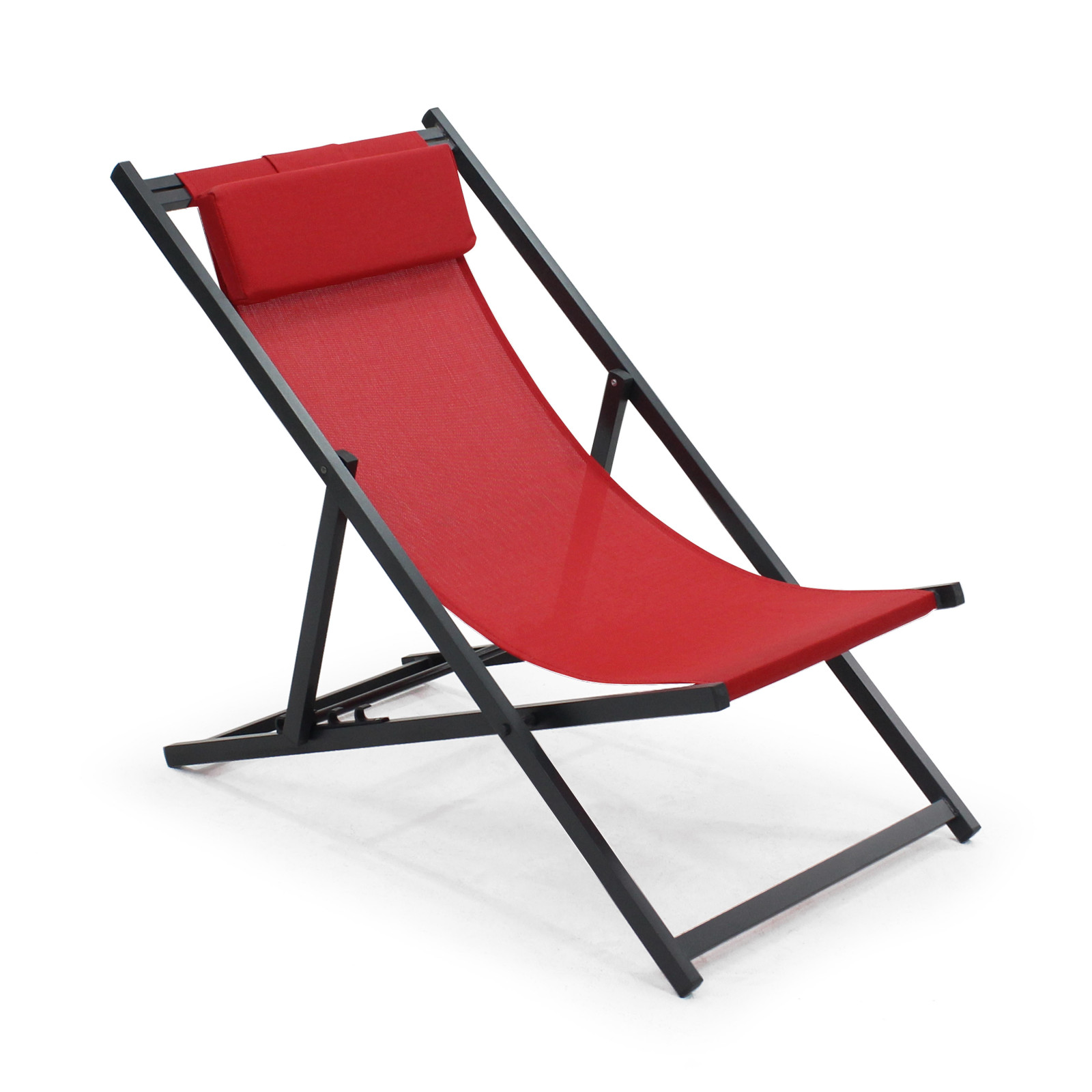 Lote de 2 hamacas plegables de aluminio reclinables en 4 posiciones