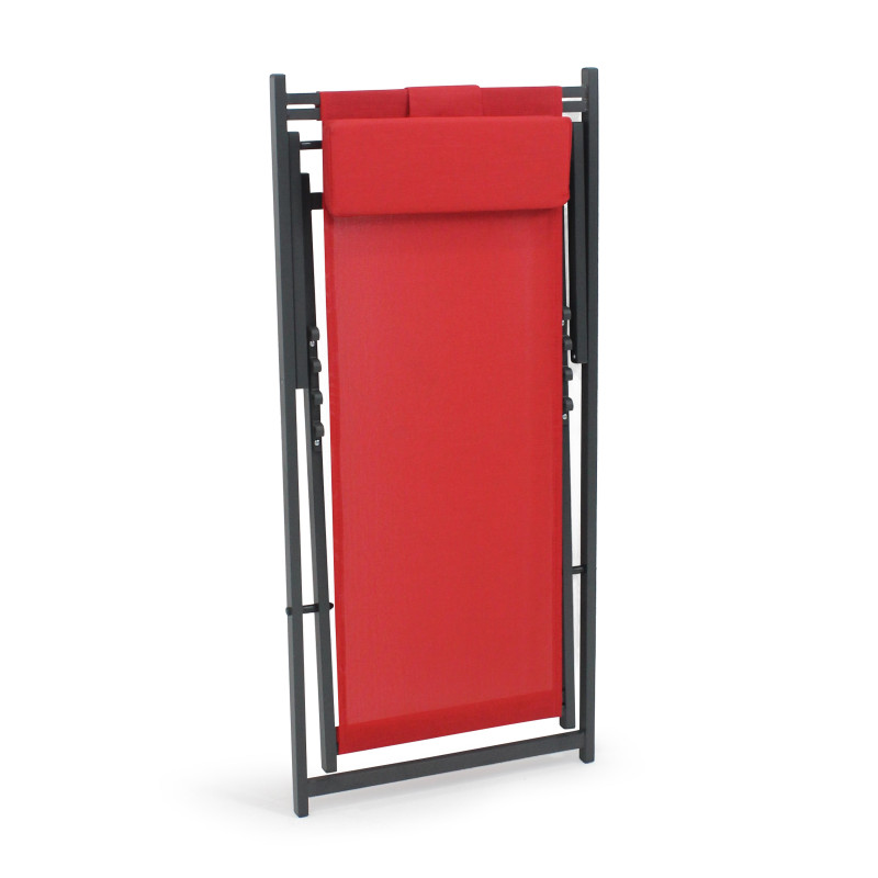 Lote de 2 hamacas plegables de aluminio reclinables en 4 posiciones (4/5)