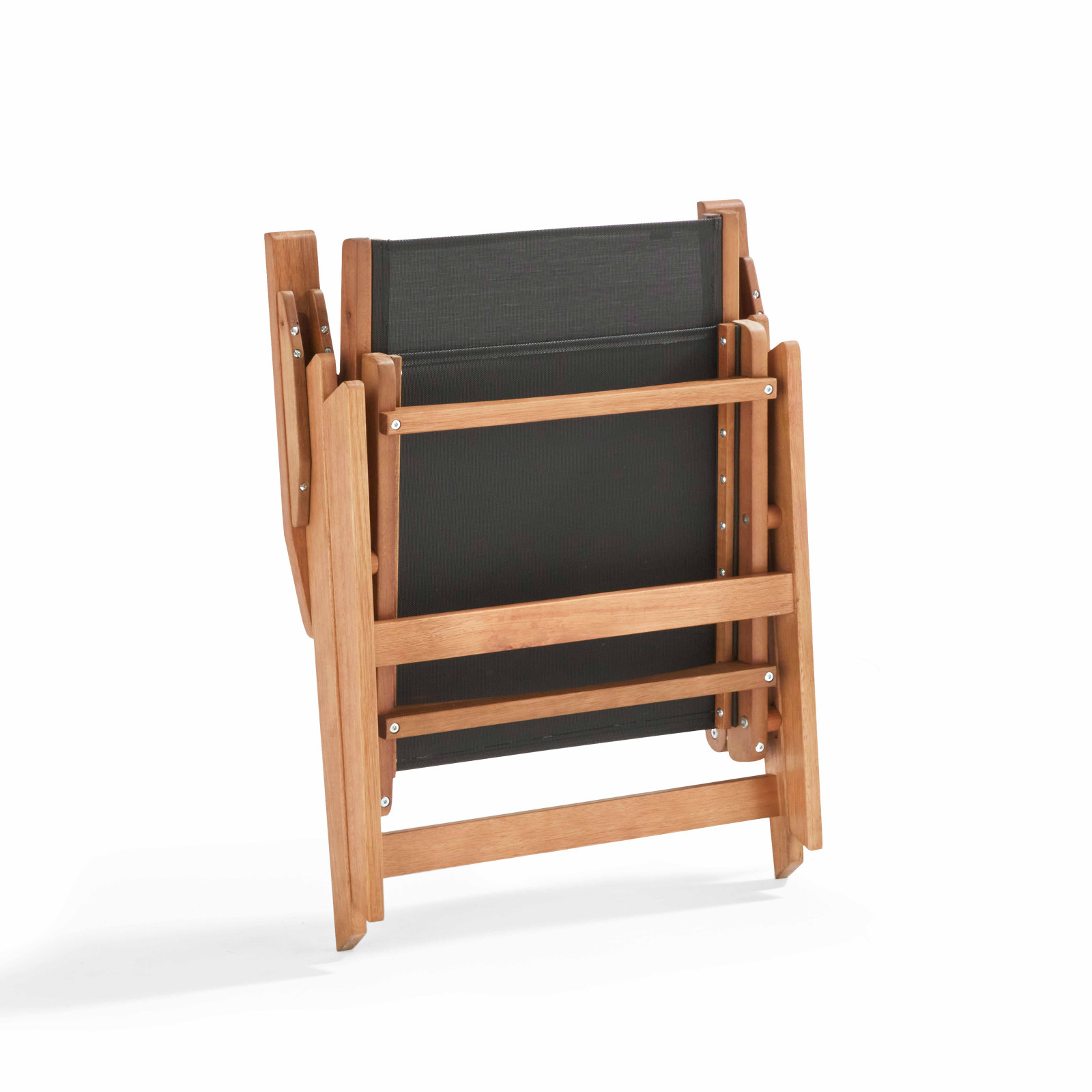 Sillón reclinable de madera de eucalipto con reposapiés