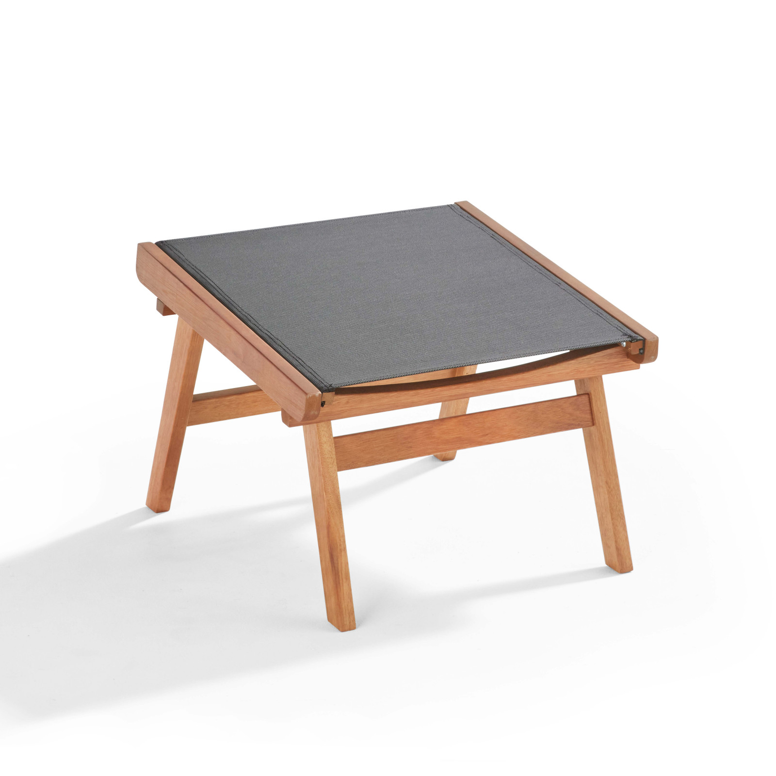 Sillón reclinable de madera de eucalipto con reposapiés