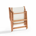 Sillón reclinable de madera de eucalipto con reposapiés