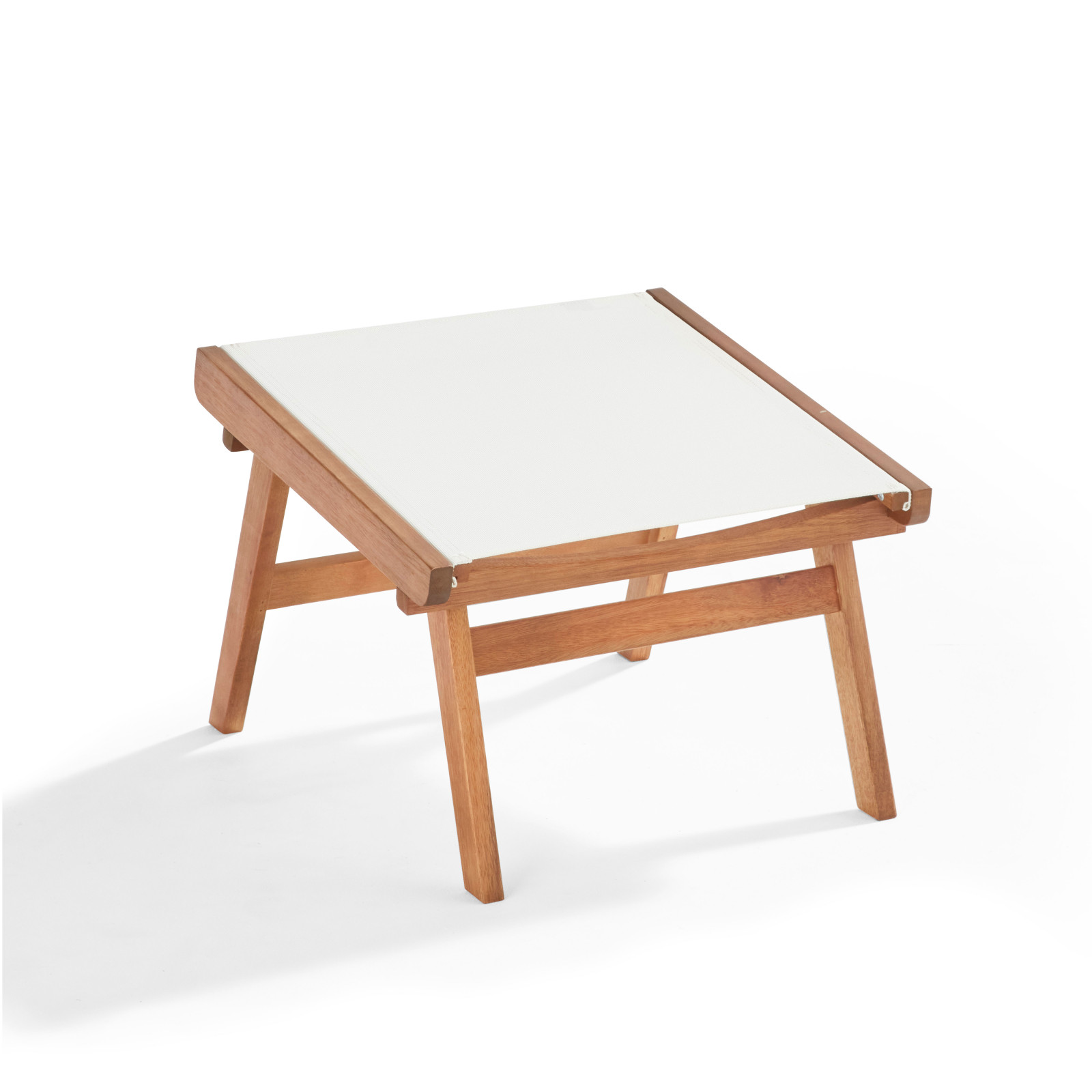 Sillón reclinable de madera de eucalipto con reposapiés