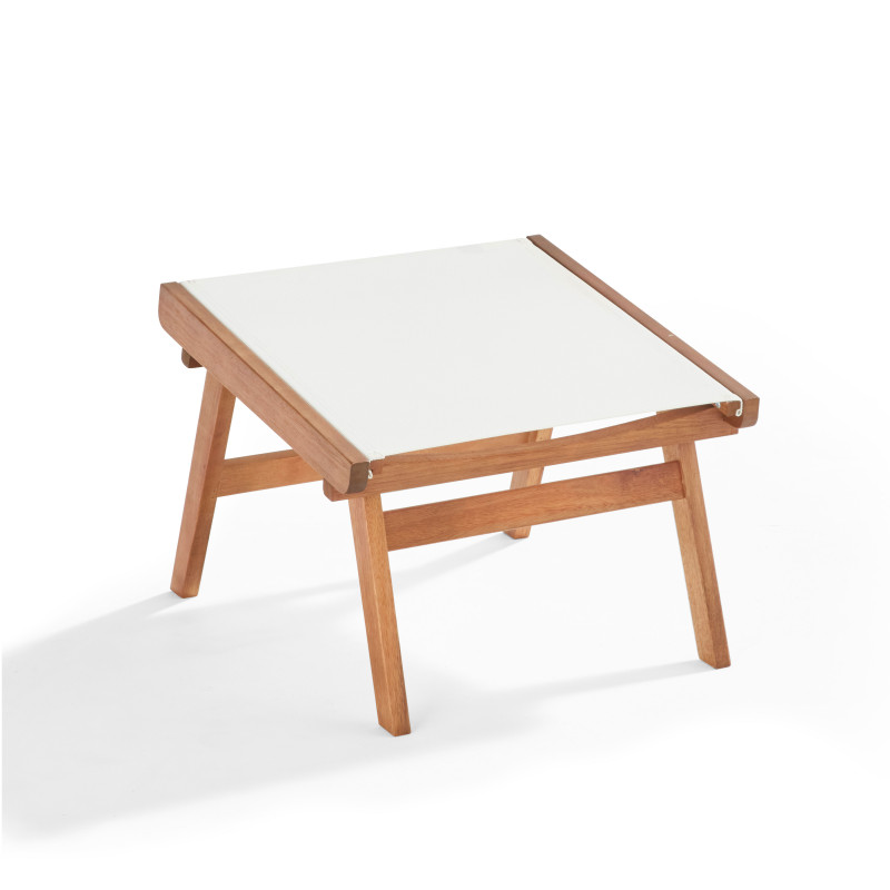 Sillón reclinable de madera de eucalipto con reposapiés