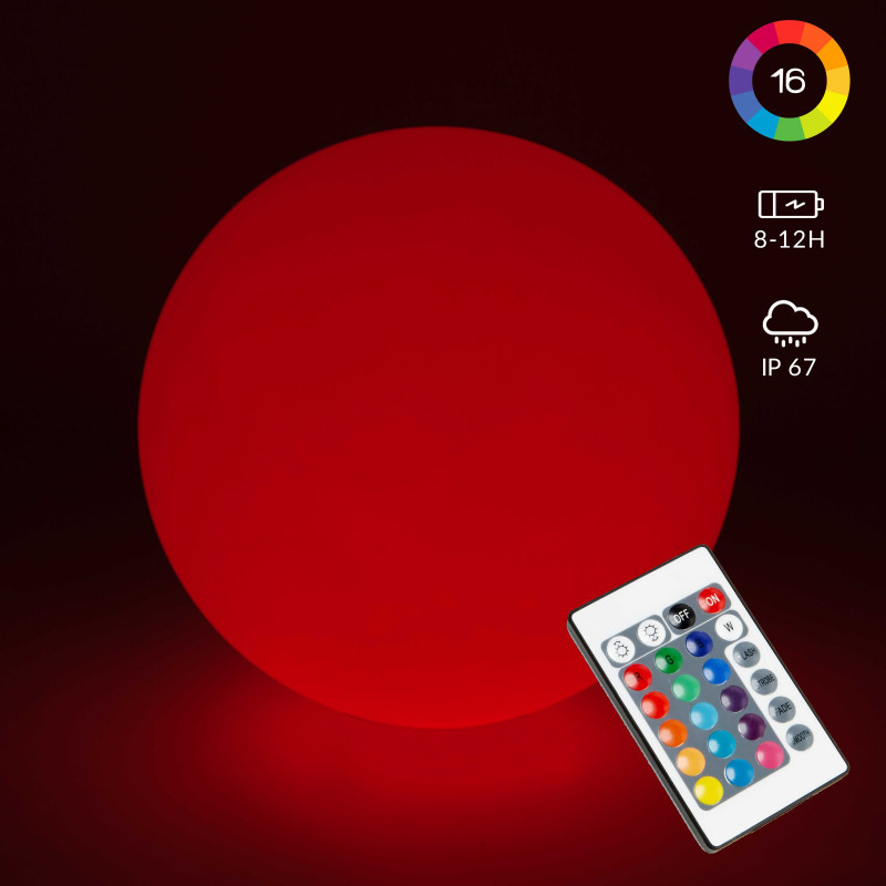 Esfera LED multicolor con mando Ø40 cm