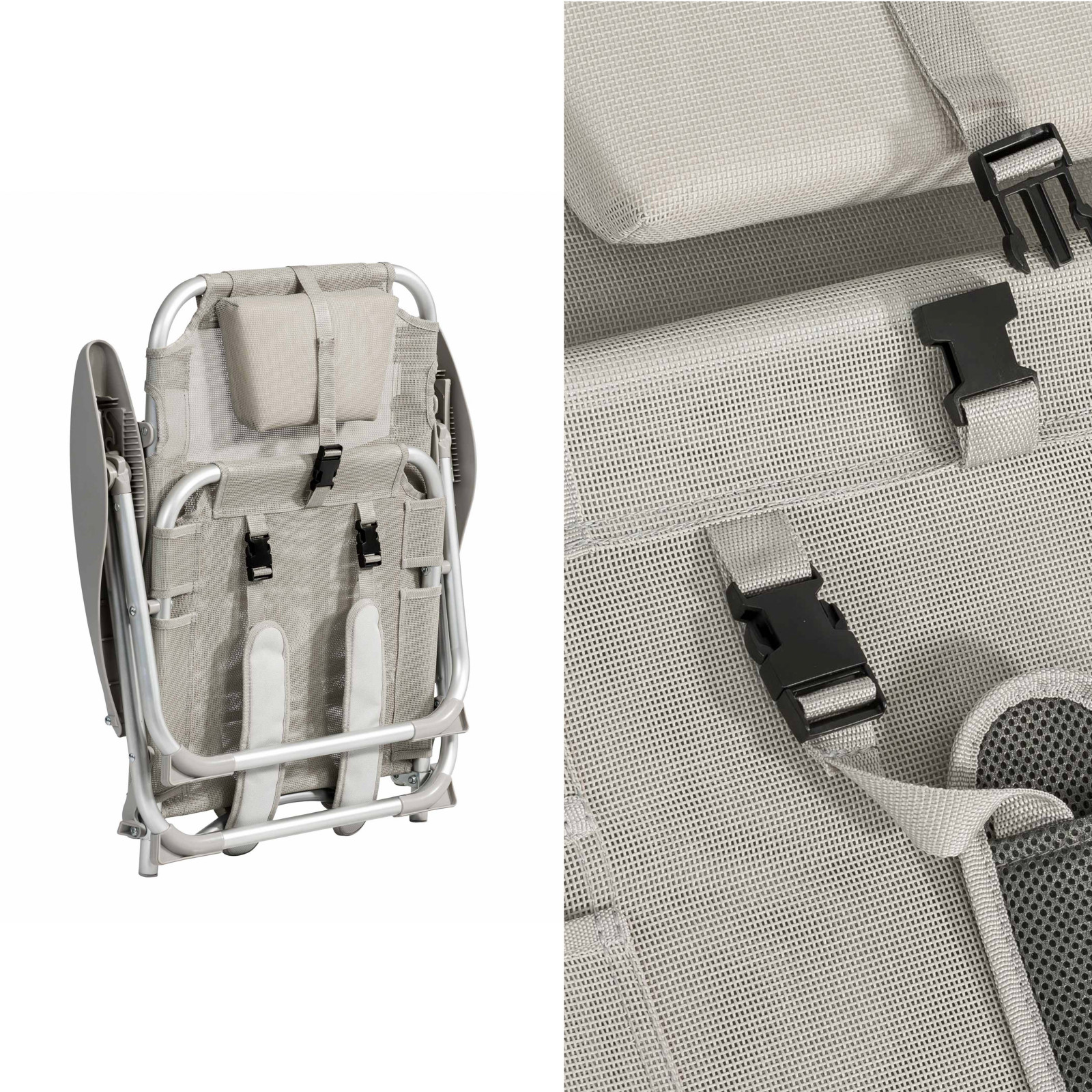 Lote de 2 sillones de playa plegables, reclinables 4 posiciones