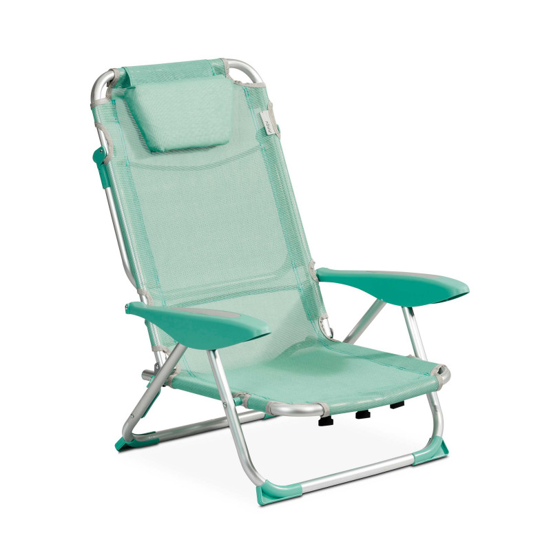 Sillón de playa plegable, reclinable 4 posiciones
