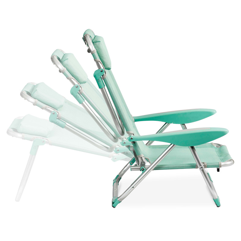 Sillón de playa plegable, reclinable 4 posiciones