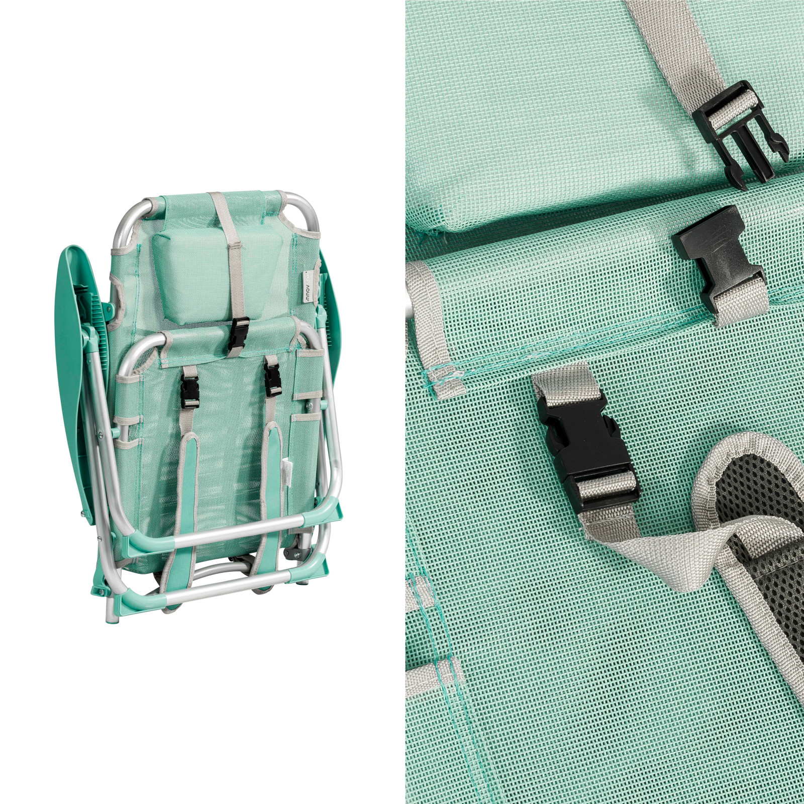 Sillón de playa plegable, reclinable 4 posiciones