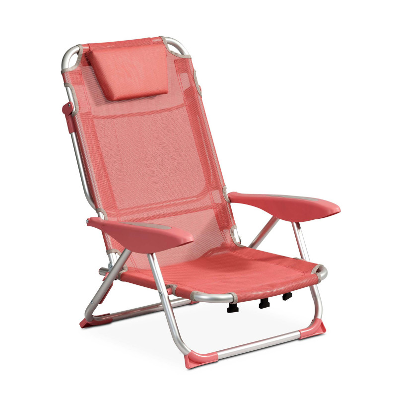 Sillón de playa plegable, reclinable 4 posiciones
