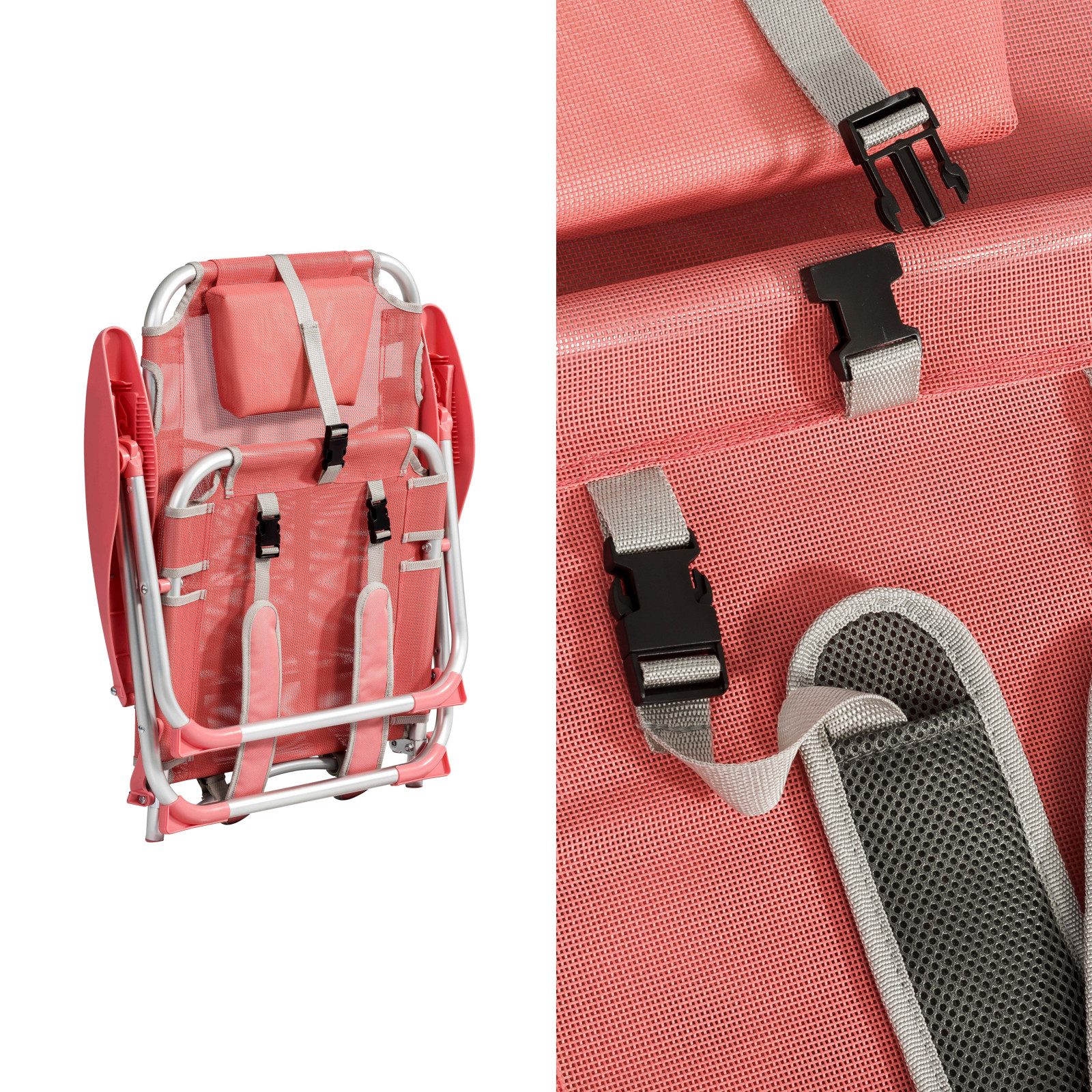 Sillón de playa plegable, reclinable 4 posiciones