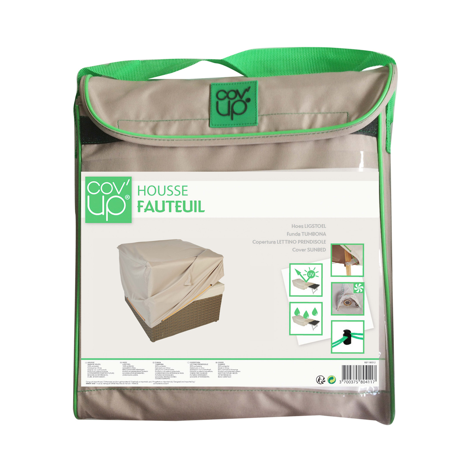 Funda para sillón 75 x 75 x 60 cm topo