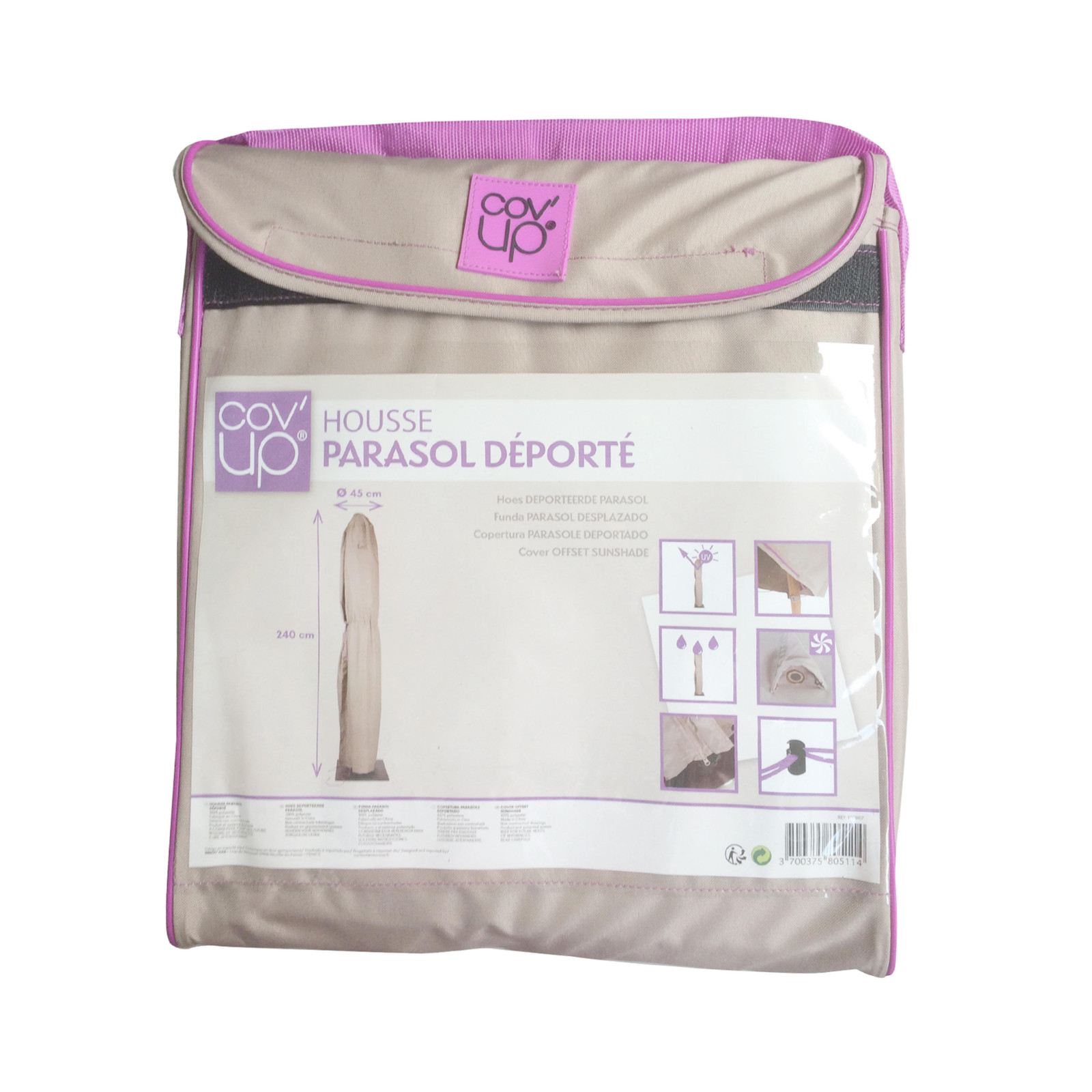 Funda para sombrilla colgante topo alto 240 cm