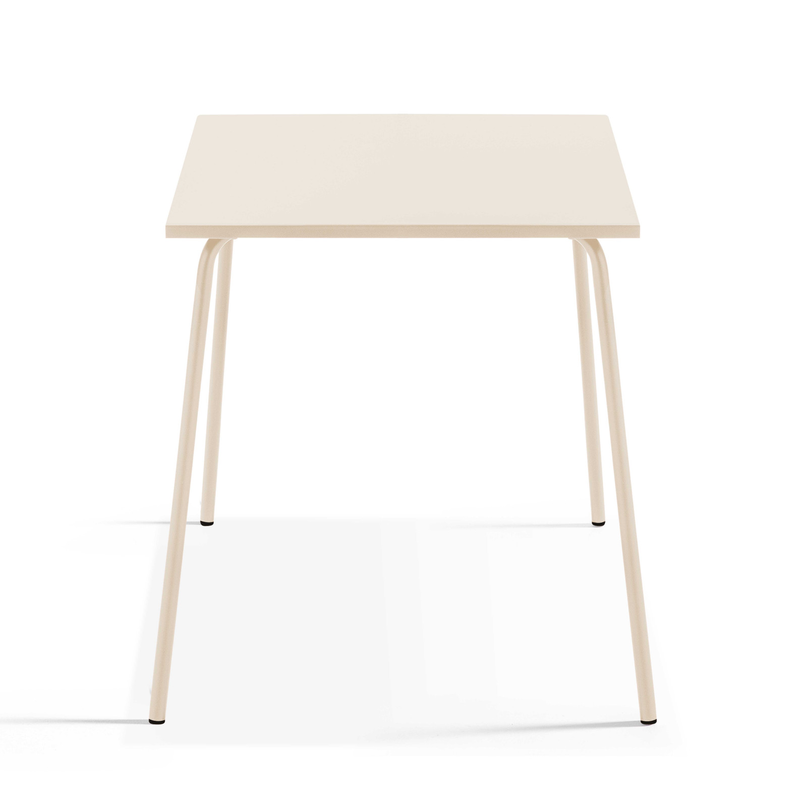 Mesa de jardín cuadrada 70 x 70 cm y 2 sillas de metal apilables