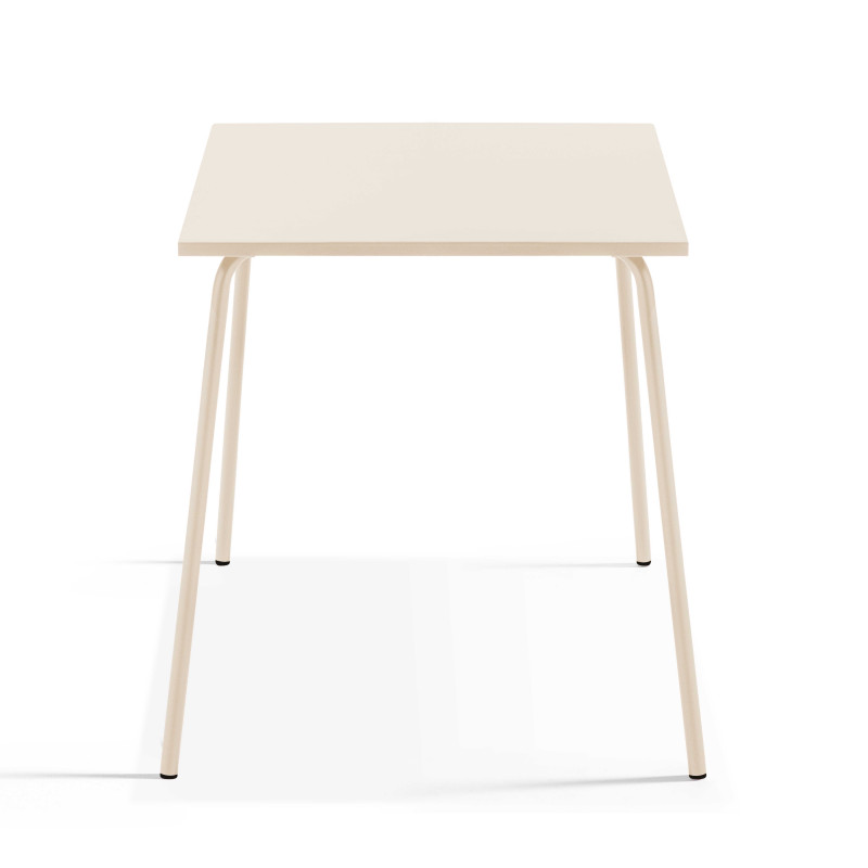 Mesa de jardín cuadrada 70 x 70 cm y 2 sillas de metal apilables (5/6)