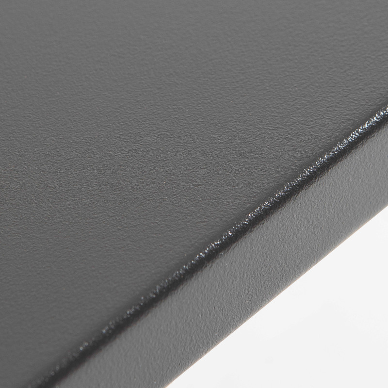 Mesa de jardín cuadrada 70 x 70 cm y 2 sillas de metal apilables con reposabrazos (2/6)