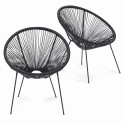 Lote de 2 sillones de hilo negro