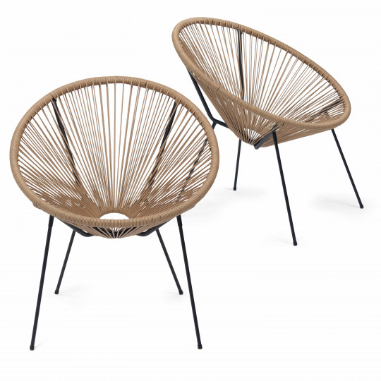 Lote de 2 sillones de hilo natural