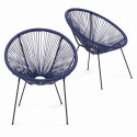 Lot de 2 fauteuils filaires couleur bleu nuit