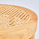Taburete de ratán natural y teca maciza