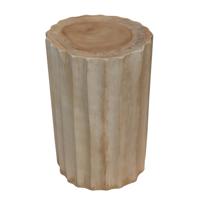 Taburete tallado en madera maciza de suar