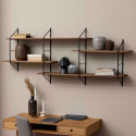 Estantería de pared de madera maciza de 191 cm