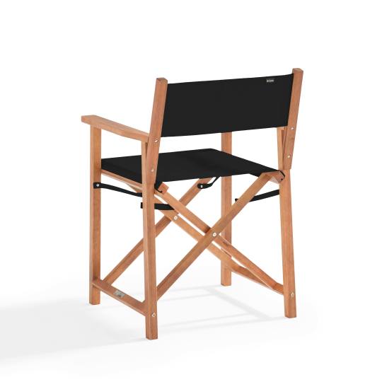 Mesa de jardín cuadrada de 70 x 70 cm de madera y 2 sillas con reposabrazos plegables