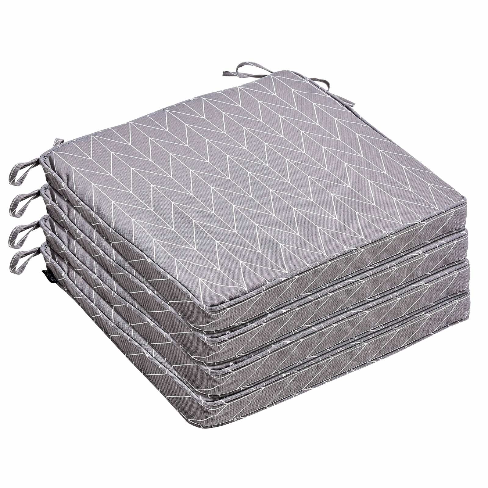 Lote de 4 cojines de silla de exterior con estampados 40 x 40 cm Lote de 4 cojines de silla de exterior con estampados 40 x 40 cm